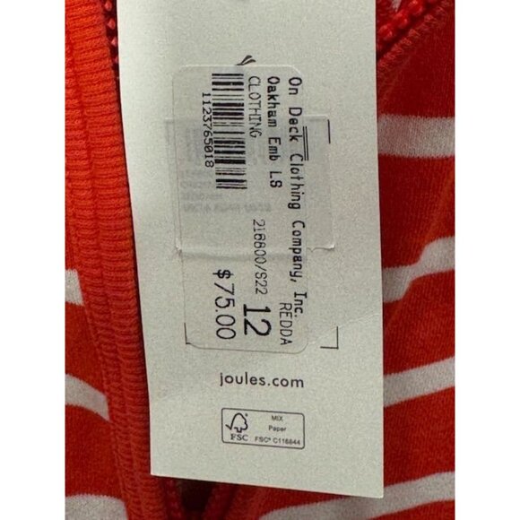 NWT Womens Joules Red & White Striped Zip-Up Hoodie w/Dachshund Embroidery - Picture 12 of 16